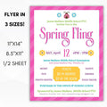 spring dance craft fair bazaar festival invitation flyer set school pto community church printable